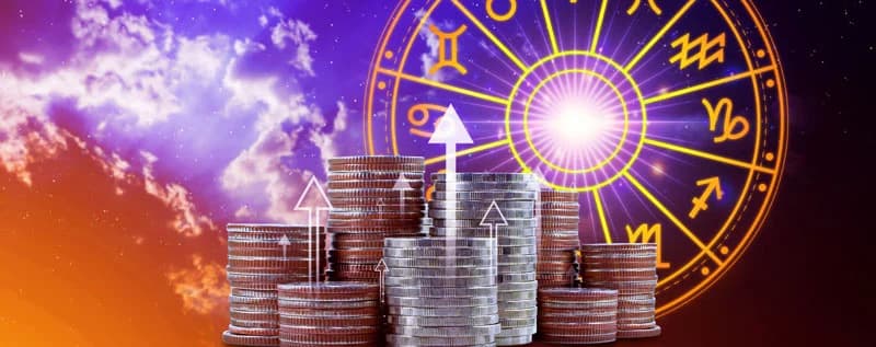 Un symbole astro avec des pieces de monnaie