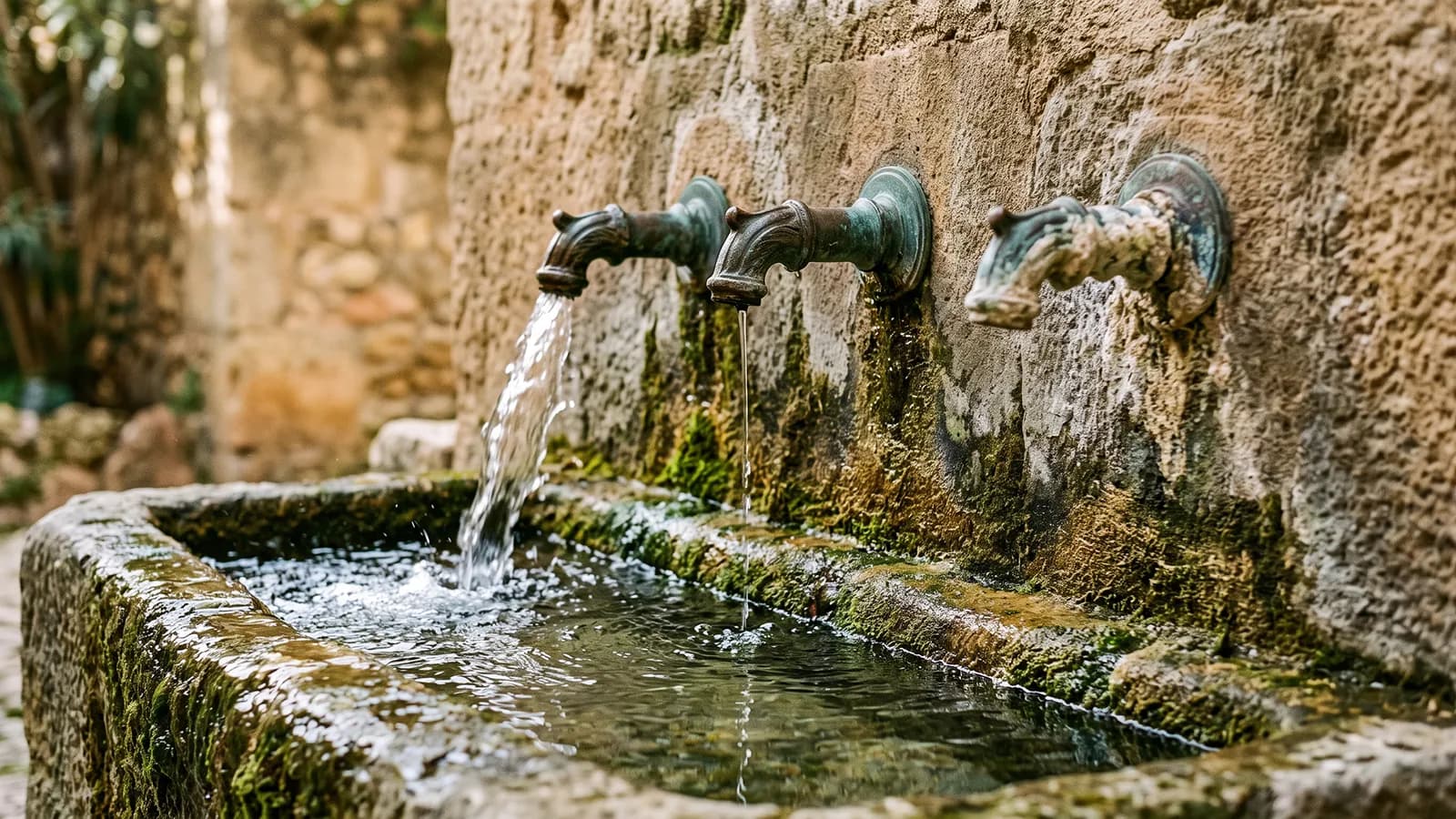 Balance ancienne dont les plateaux sont tirés par plusieurs fils tendus
